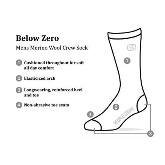 People Socks men’s size L premium Merino Wool below zero socks. - Picture 4 of 5